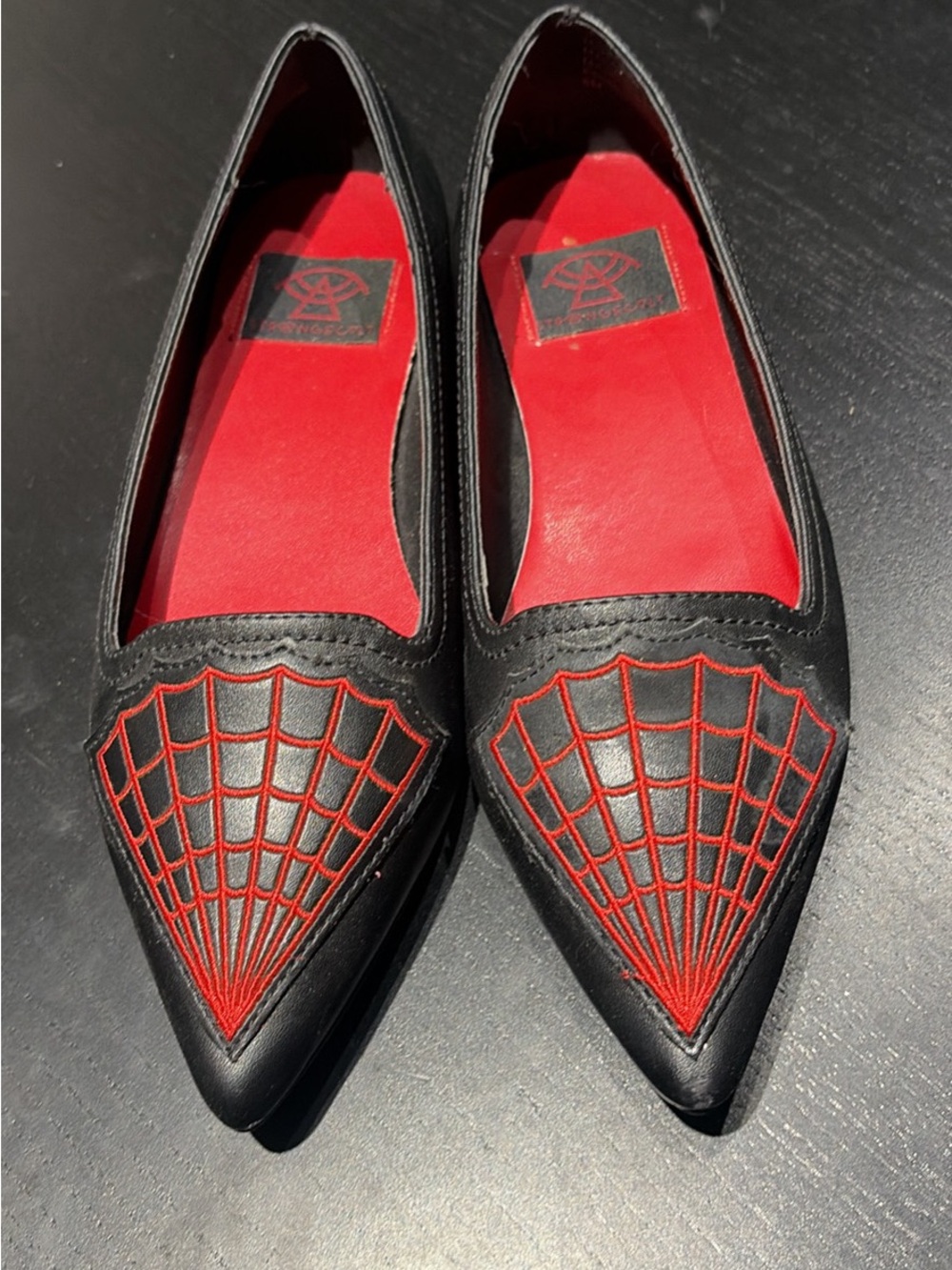 NWOT Strange Cvlt black spiderweb shoes